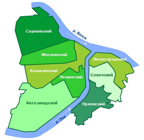 Районы Нижнего Новгорода